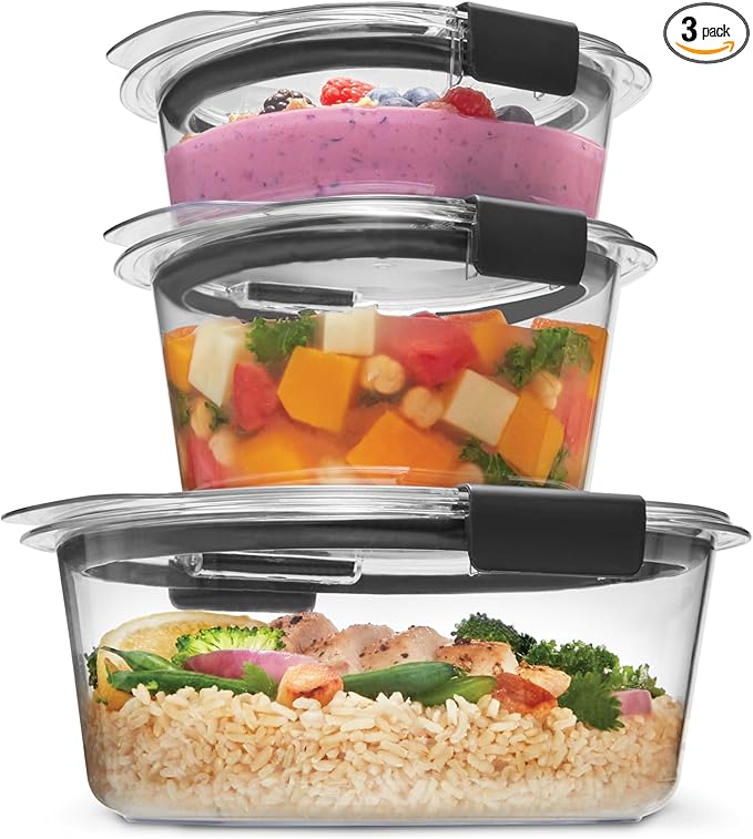 Rubbermaid Brilliance® Round Leak Proof Food Storage Containers, 6 Piece Set