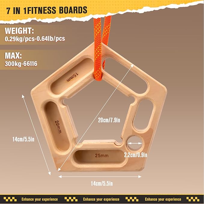 CMOOD Hangboard, Hangboard Rock Climbing for Climbing, Home Training, Finger Strengthener, Pull-up Grip Arm Training Portable Finger Board Rock Climbing Holds Indoor and Outdoor