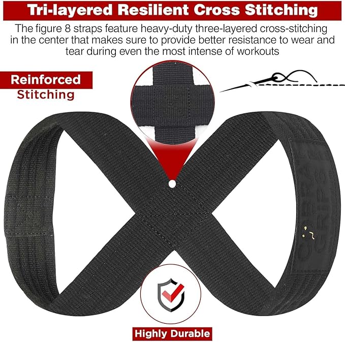 Deadlift Straps Figure 8 Loop Lifting Straps The #1 Choice for Power Lifters weightlifters workout Enthusiasts