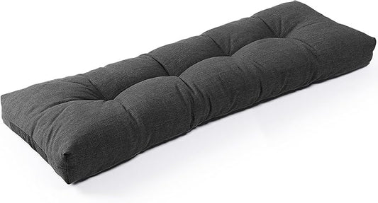 SUNROX LokGrip Non Slip Tufted Memory Foam Bench Cushion, FadeShield Water Resistant Durable Thicken Outdoor/Indoor Bench Seat Pads 59x16x4 inch, Midnight