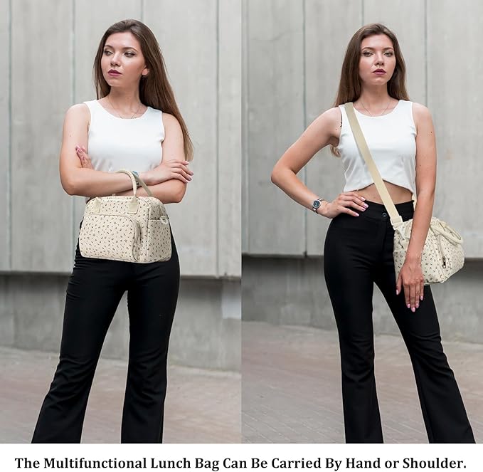 Insulated Lunch Bag for Women Men Large Reusable Lunch Box Adult Leakproof Portable Cooler Tote Bags for Work Picnic