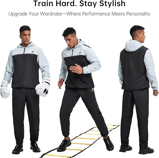 HOTSUIT Sauna Suit for Men Weight Loss Sweat Suits Gym Workout Exercise Sauna Jacket Pant Full Body