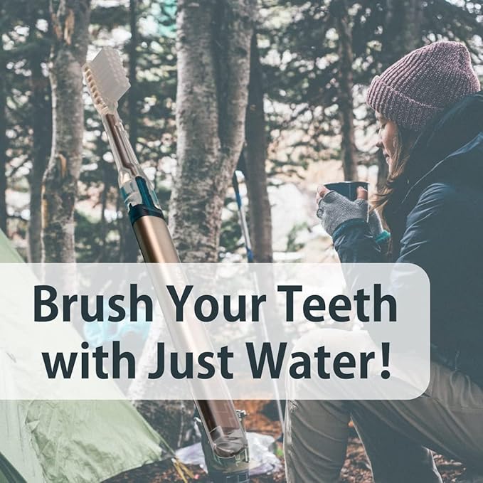 Soladey3 Ionic Toothbrush, Solar Panels and TiO2 Semiconductor, 3 Row Honeycomb Bristle Blue, You can Brush Without Toothpaste