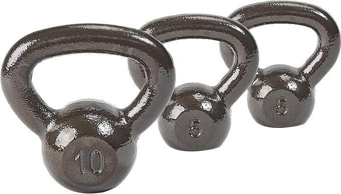 Cast Iron Kettlebell Weights for Home Gym, Heavy Duty Strength Training, Workout Equipment for HIIT, Functional Fitness