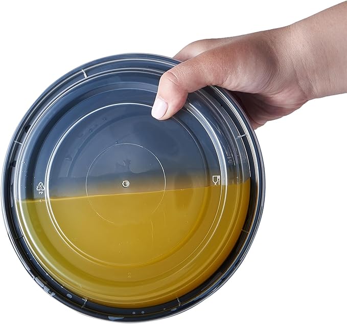 24 oz 50 ct Round Meal Prep Containers with Lids Plastic Food Storage Lunch Plan To Go Box Disposable Take Out Bowls BPA Free Durable Stackable Microwave Freezer Safe (Formerly FULING)