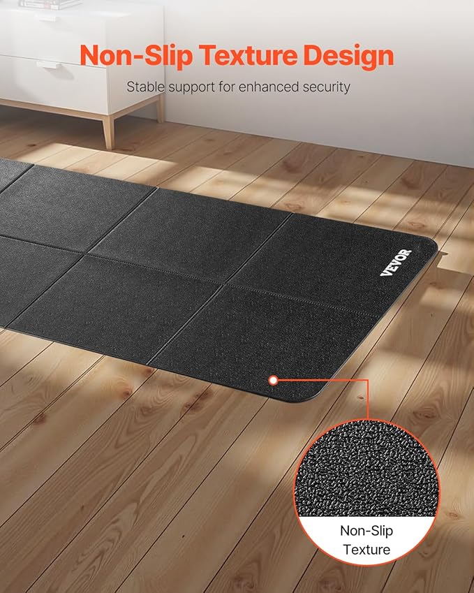 VEVOR Treadmill Mat for Carpet Floor, Exercise Equipment Mat for Treadmills, Stationary & Recumbent Bikes, High Density PVC Floor Protector Gym Mats, Waterproof and Non-Slip for Home Gym