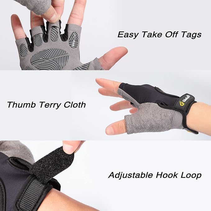 Workout Gloves for Women Men, Lightweight Weight Lifting Glove Breathable Fingerless Gym Gloves, Exercise, Fitness, Training, Cycling