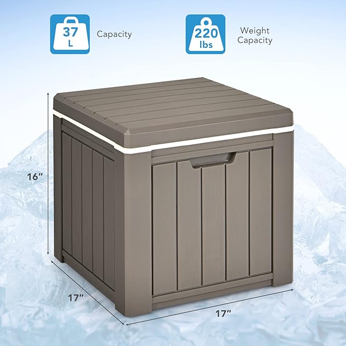 GYMAX Camping Cooler, Insulated 40 Qt Heavy Duty Ice Chest with Built-in Handles and Detachable Lid, Keeps Ice for 24H, Multifunctional for Beach, Picnic, Camping Outdoors