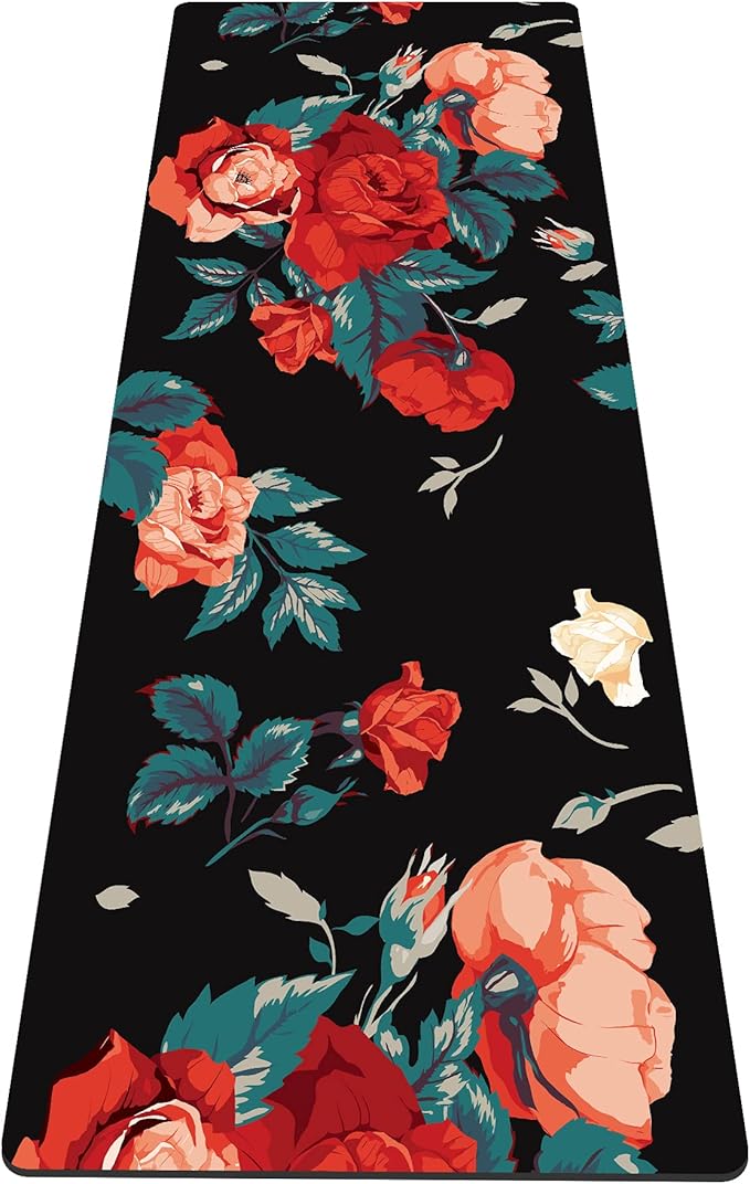 nuveti Yoga Mat Print Extra Thick TPE Non Slip Fitness Exercise Mat with Carrying Bag,72"x24" Extra Thick 6MM Exercise & Workout Mat for Yoga, Pilates Fitness and Floor Exercises