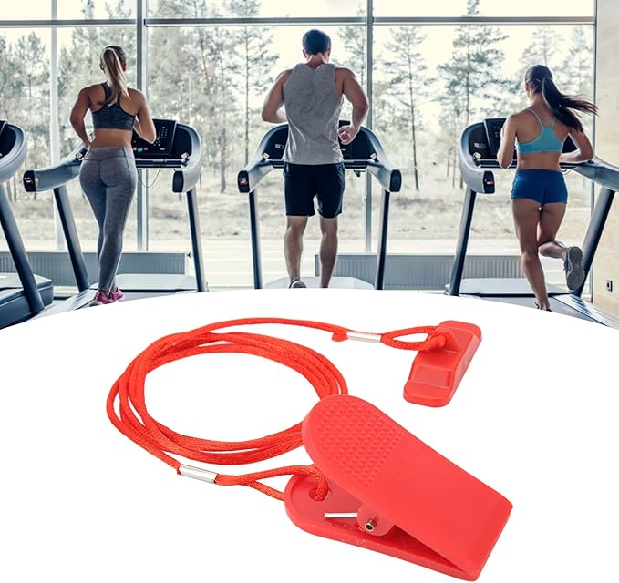 Dilwe Treadmill Safety Key, ABS, Magnet, 2Pcs Universal Safety Key Treadmill Replacement Rectangle Red