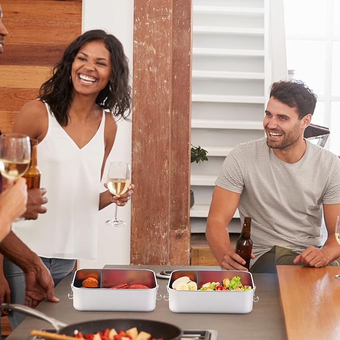 Umigy 4 Pcs Stainless Steel Food Containers Metal Bento Lunch Box Stainless Steel Food Storage Containers, Lockable Clips to Leak Proof, Reusable Dishwasher Snack Boxes for Work, Picnic (4 Sizes)