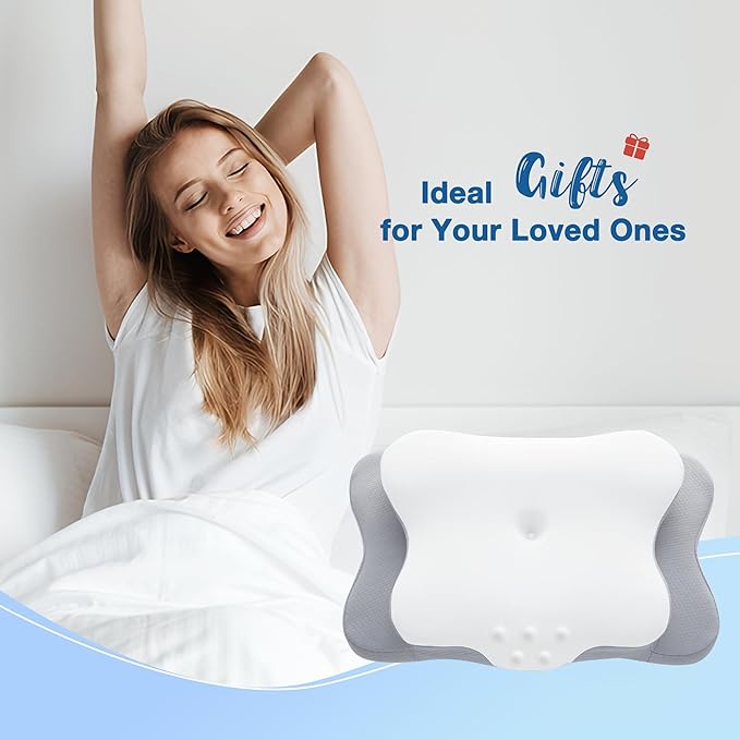 Cervical Pillow for Neck Pain Relief, Cooling Contour Memory Foam Pillows Support Odorless Ergonomic Neck Pillow Adjustable Orthopedic Bed Pillow for Side Back Stomach Sleeper with Pillowcase