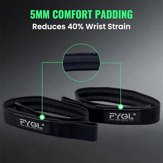 Weight Lifting Straps for Gym - Double-Layer Anti-Slip Wrist Support with Padded Straps, Heavy Duty Deadlift & CrossFit Accessories for Men/Women, Pull-Ups, Strength Training