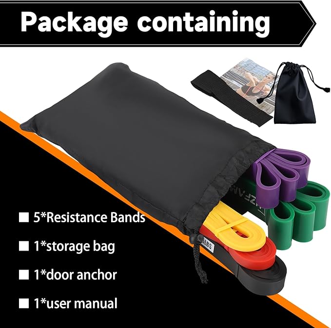 Non Latex Resistance Bands, Pull Up Assistance Bands, Exercise Bands Resistance, Workout Bands Resistance for Men and Women, Stretch Bands for Exercise, Physical Therapy, Fintness, Training