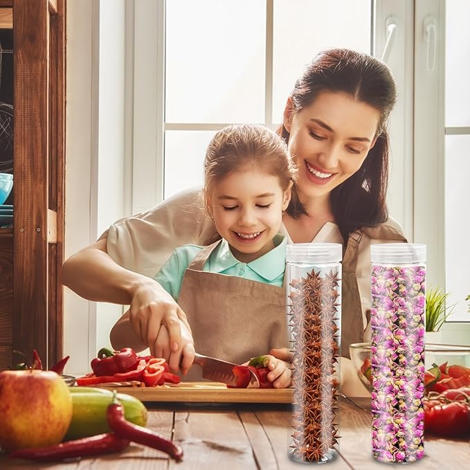 Nsmykhg Round Cracker Containers,8 Pack Saltine Cracker Storage Plastic Cracker Keeper Airtight Cracker Container Spaghetti Container,Spaghetti Container Clear Cylinder Cookie Holder for Food Storage