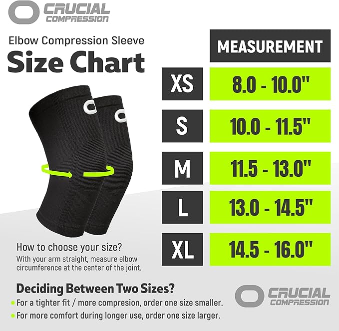 Elbow Brace Compression Sleeve (1 Pair) - Instant Arm Support Elbow Sleeves for Tendonitis, Arthritis, Bursitis, Golfers & Tennis Elbow Brace, Treatment, Workouts, Weightlifting, Pain Relief, Recovery