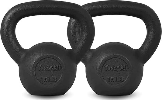 Yes4All 5-80 lbs Cast Iron Kettlebell for Dumbbell Weights Exercises, Gym, Full Body Home Workout Equipment, Push up, Grip and Strength Training