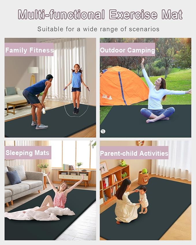 Large Yoga Mat 78"x 51" 20mm/15mm/10mm Thick Workout Mats for Home Gym, Extra Wide Workout for Women Men Gym Flooring Exercises