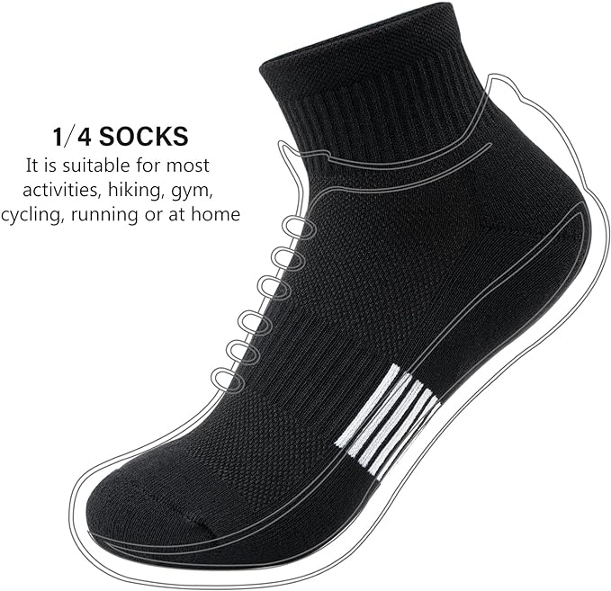 Gonii Ankle Socks Womens Athletic Thick Cushioned Running Hiking Low Cut 5-Pairs