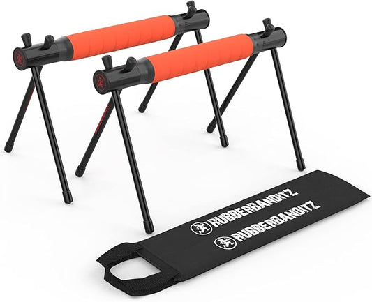 Rubberbanditz Parallette, Parallel Bars & Dip Station | At Home Gym Workout Equipment, L-Sit Bars & Calisthenics Equipment for Home. Perfect for Push Ups, Dips, Handstands & Gymnastics.