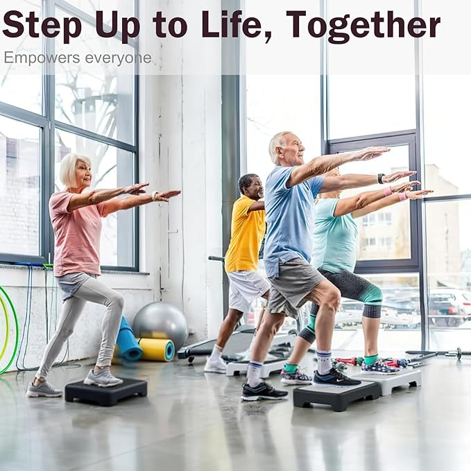 GWNF3.35'' Short Step Stool – 600lb Capacity Ultra-Sturdy Structure & Lightweight Step Stools for Seniors, Kids & Adult | Non-Slip Wide Platform | Mobility Step Stool for Indoor & Outdoor（White-Black）
