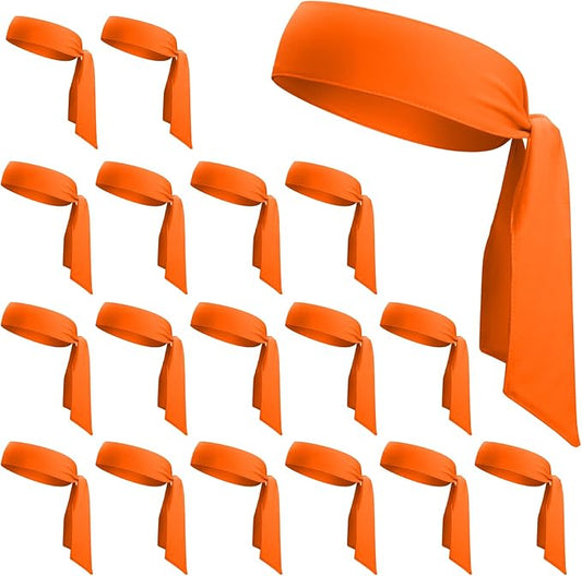 ONUPGO 18Pcs Head Ties for Men Women, Adjustable Headbands Sports Sweatband Ninja Ties Head Band, Sweat Wicking Workout Headband for Sports, Running, Tennis, Yoga, Soccer, Karate