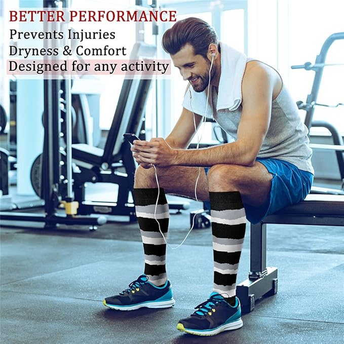 CHARMKING Compression Socks for Women & Men Circulation (8 Pairs) 15-20 mmHg is Best Support for Athletic Running,Hiking