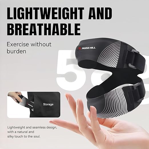 Knee Brace for Running & Basketball – Adjustable Compression Support with Patella Strap – Breathable Knee Sleeve for Men & Women (Black)