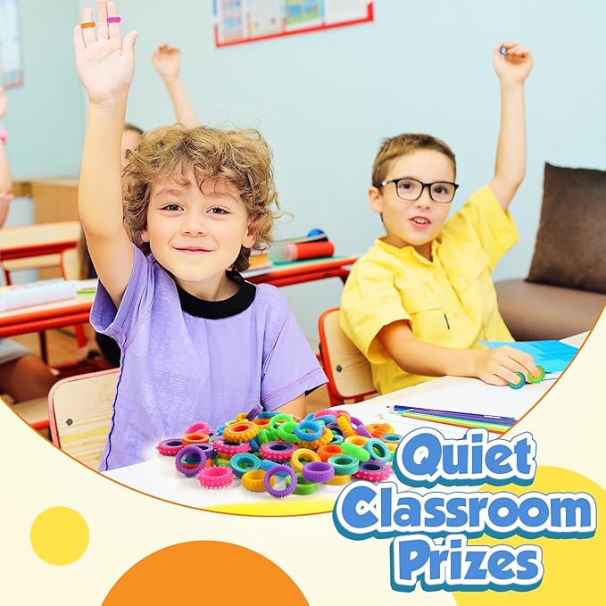 Fidget Toys Party Favors for Kids: 50 Pack Spinner Rings Bulk - Treasure Box Stress Toys for Teacher Classroom Prizes - Fun Goodie Bags Stuffers for Birthday Party Gifts Boys Girls