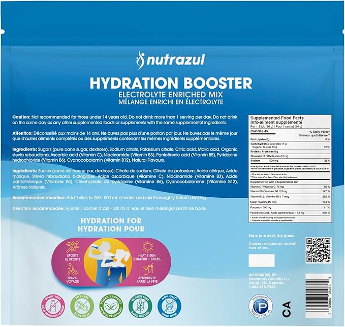 Nutrazul Hydration Booster 90 Sticks | Supports Rapid Hydration | Electrolyte Enriched Mix | No Artificial Sweeteners | Passion Fruit Flavour| Vegan, Gluten-Free, Non-GMO