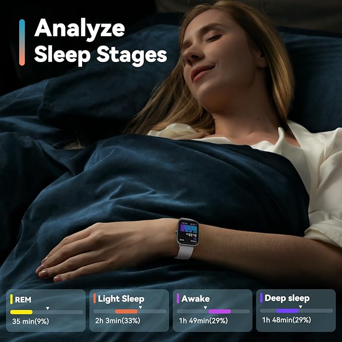 ENOMIR Smart Watch for Men Women, Alexa Built-in Fitness Tracker with Call Function&1.8" HD Touchscreen, 5ATM Waterproof Heart Rate/Sleep/SpO2 Monitor, 100+ Sport Modes, iOS Android Compatible, White