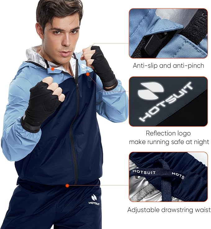 HOTSUIT Sauna Suit for Men Weight Loss Sweat Suits Gym Workout Exercise Sauna Jacket Pant Full Body