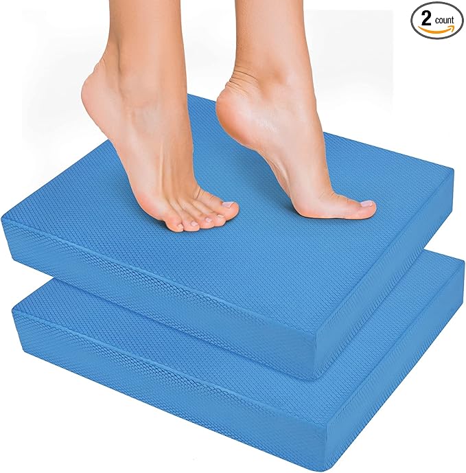 Hungdao 2 Pcs Balance Pad Thick Foam Yoga Core Training Exercise Pad for Adults Physical Therapy Fitness Stability Workout Knee Ankle Strength Training Home Work Floor