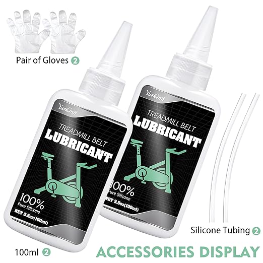 Treadmill Belt Lubricants/Lubes, Silicone Treadmill Oil, 100% Pure Silicone Treadmill Lube Suitable for Most Treadmills, Non-Toxic and Odorless, Reduce Friction Lubricant with Tubes, Soft Tubes, 7oz
