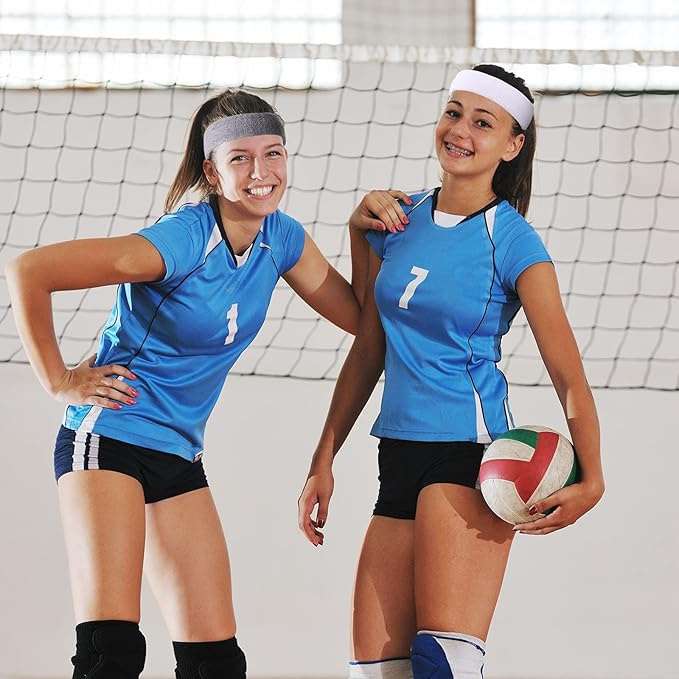 Bememo 12 Pcs Sweatbands Sport Headbands for Men & Women Basketball Headband Sport Competitions Sweat Headbands Running Terry Cloth Moisture Wicking for Yoga,Tennis,Gym,Exercise