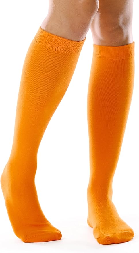 FITRELL Women's Knee High Socks Outdoor Sport Athletic Socks Casual Stripe Tube Socks 1-4 Pack