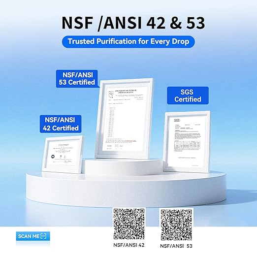 WINGSOL Faucet Filter Reduce Heavy Metals 99.6% Lead, Increase Water pH & Taste NSF/ANSI 42&53, 304 Stainless-Steel 220-Gallon 0.1µm Remineralize Water 5-in-1 Function WS-FM001-5in1