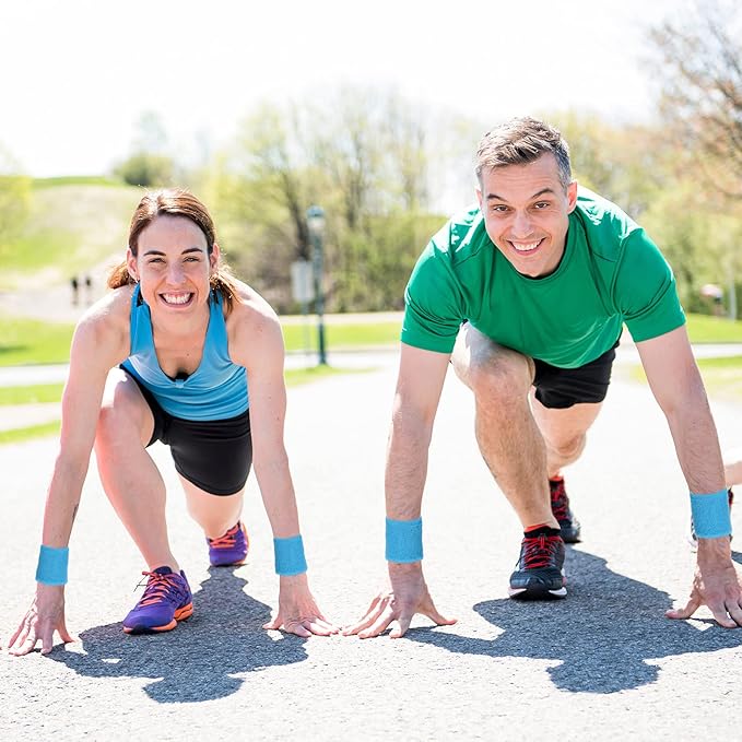 12 Pack Sweatbands Sports Wristband Cotton Sweat Band for Men and Women, Good for Tennis, Basketball, Running, Gym, Working Out