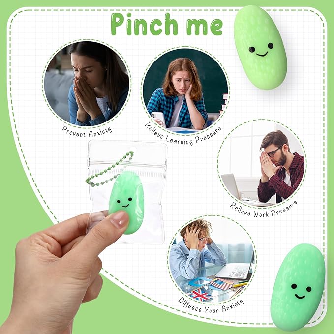 Wettarn 20 Sets Pickle Gifts Pickle Stress Balls Employee Appreciation Gift Cucumber Stress Relief Toy with Inspirational Support Card Thank You Gift for Coworker Office Halloween Stocking Stuffers