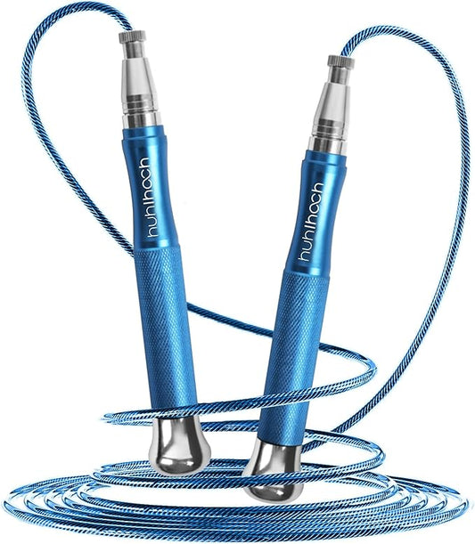 Speed Weighted Jump Rope with Secure Lock Mechanism, 360° Smooth Swivel, Non-Slip Matte Textured Handles, Features 2 Performance Cords for Effective Fitness Workouts