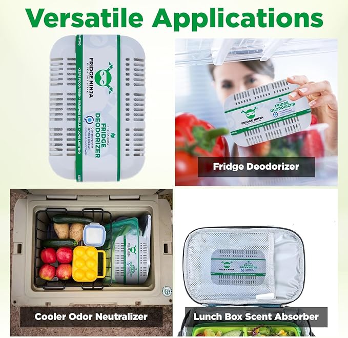 XL Pack of Refrigerator Deodorizer Odor Eliminator – Better than Baking Soda - Refrigerator and Fridge Smell Eliminator – Freezer Deodorizer Odor Eliminator for Refrigerators, Coolers, and Lunch Boxes