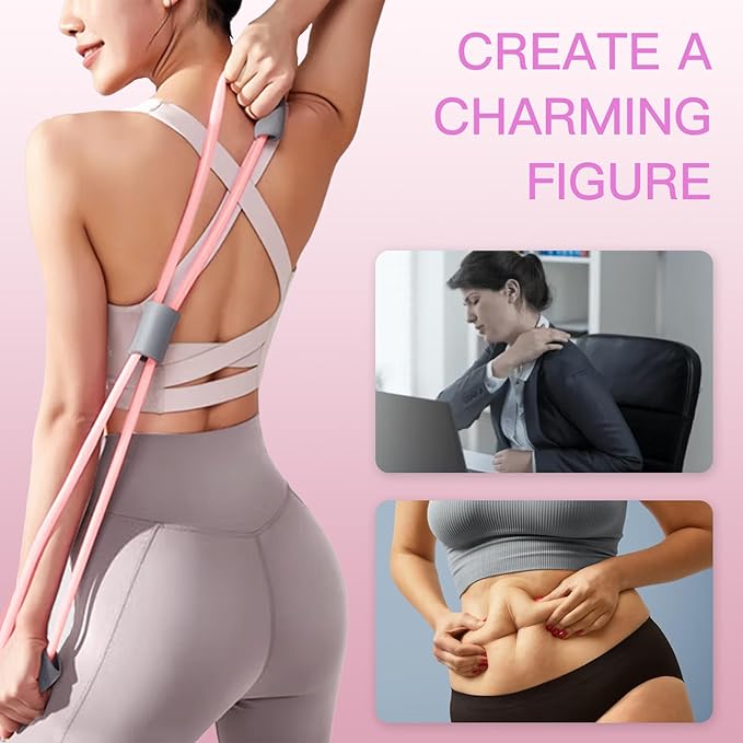 Figure 8 Fitness Resistance Bands with Handles - 4-Piece Set for Full-Body Workouts - Ideal for Strength Training, Physical Therapy, and Home Gym