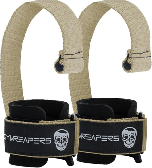 Gymreapers Weight Lifting Straps With Dowel - Wrist Straps for Weightlifting - Workout Deadlift Wrist Weights - Reinforced Stitching & Padded Fit Gym Accessories for Strength & Gym Hand Grip
