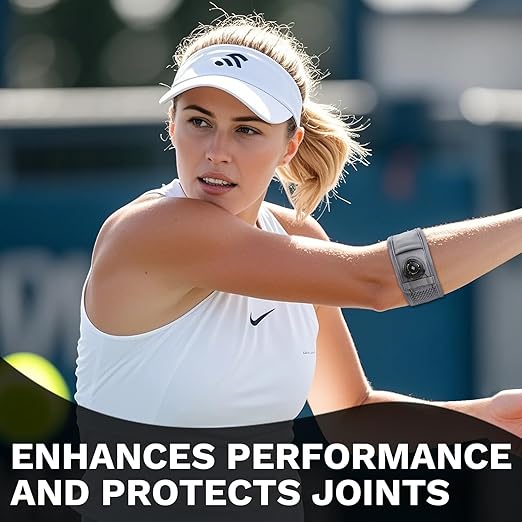 Tennis Elbow Brace for Men & Women, Elbow Brace for Tendonitis and Tennis Elbow and Golfer's Elbow, Adjustable Elbow Strap (Gray, L/XL, 10.5"–14.5"), 1 Pack