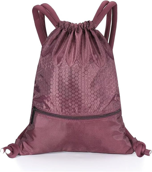 GAENMESH Drawstring Backpack Bag for Sports Lightweight Foldable Gym Bag with Sturdy Draw Cord Shoulder Strap Hiking Travel Camping