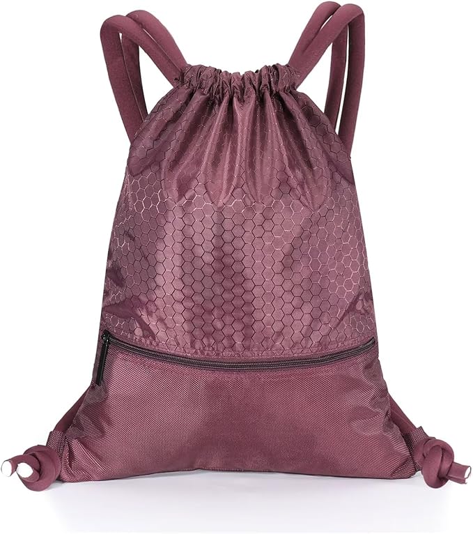 GAENMESH Drawstring Backpack Bag for Sports Lightweight Foldable Gym Bag with Sturdy Draw Cord Shoulder Strap Hiking Travel Camping