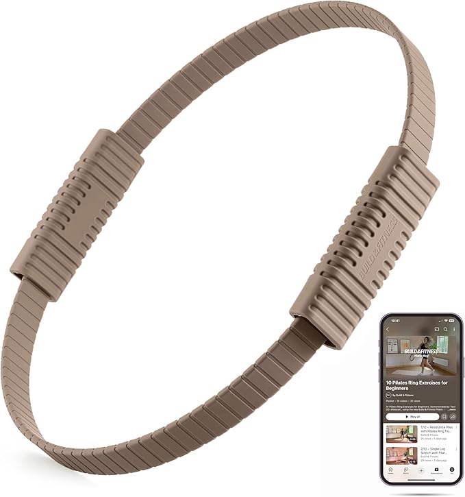 Build & Fitness Pilates Ring – 13.5 inch Magic Circle for Toning Thighs, Core, and Arms – Lightweight, Durable Silicone & Fiberglass Construction for Modern Home, Studio & Travel Workouts