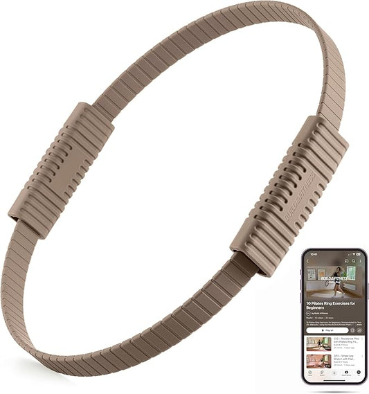 Build & Fitness Pilates Ring – 13.5 inch Magic Circle for Toning Thighs, Core, and Arms – Lightweight, Durable Silicone & Fiberglass Construction for Modern Home, Studio & Travel Workouts