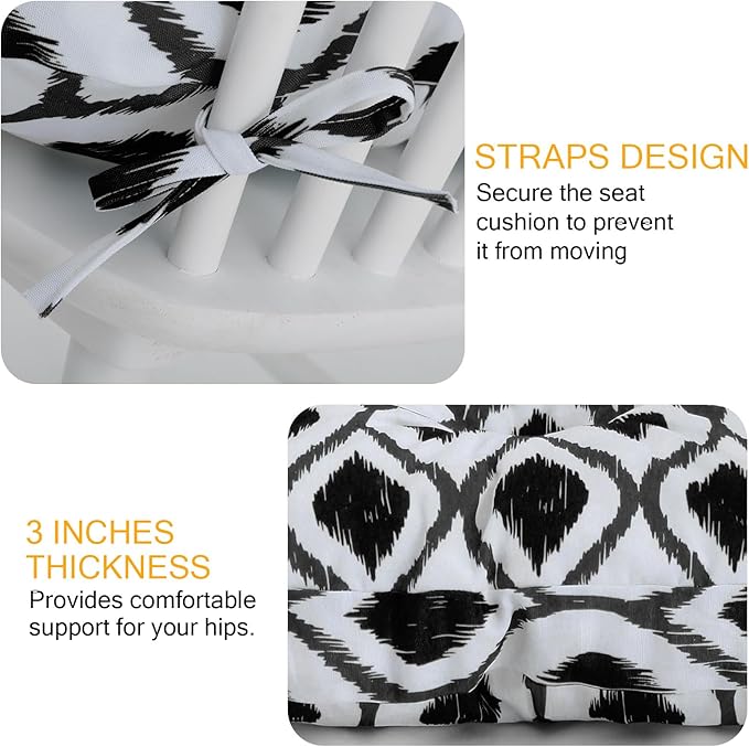 Outdoor Bench Cushion Waterproof, Tufted Bench Seat Cushion 36 x 15 Inch, Patio Wicker Indoor Seat Pads for Outside Garden Patio Balcony