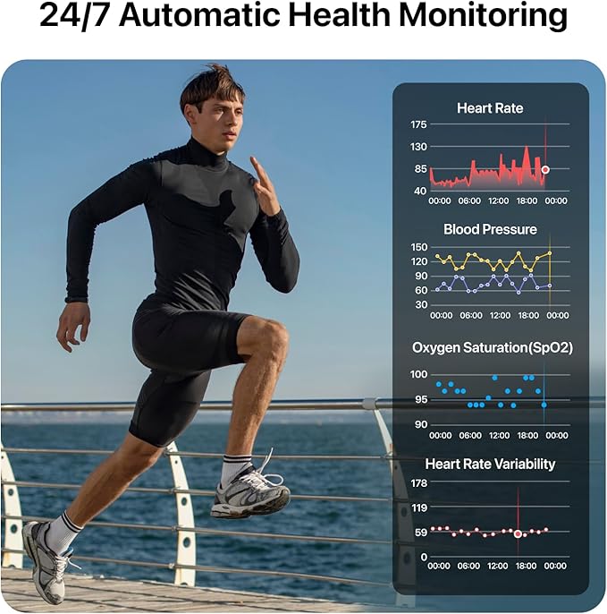 Smart Health Wristband, Wearable Activity & Fitness Tracker, 120+ Sports Modes, All-Day Continuous Monitoring, Heart Rate Tracking, Improve Sleep, Stress, Wellness, 2 Pack Bands, with Free APP